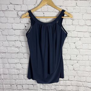 Miraclesuit Navy Tankini Top Size 14  M